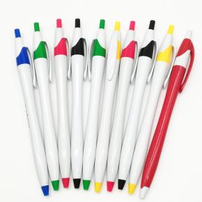 Plastic Barrel Multicolor Ballpoint Pen Black Ink Fine Point