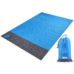 Waterproof Beach Tarp Beach Mat Lightweight Picnic Blanket With Carry Bag & Anchor Kit